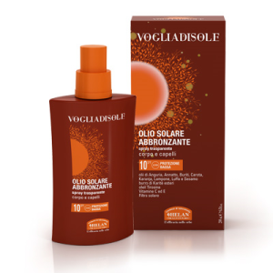 Voglia di Sole Olio Solare Spray Abbronzante Corpo SPF 10 di Helan