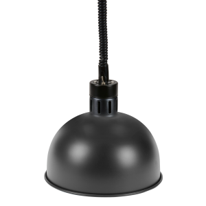 Lampada scaldavivande estensibile nera con lampada rossa 250w Øcm.29