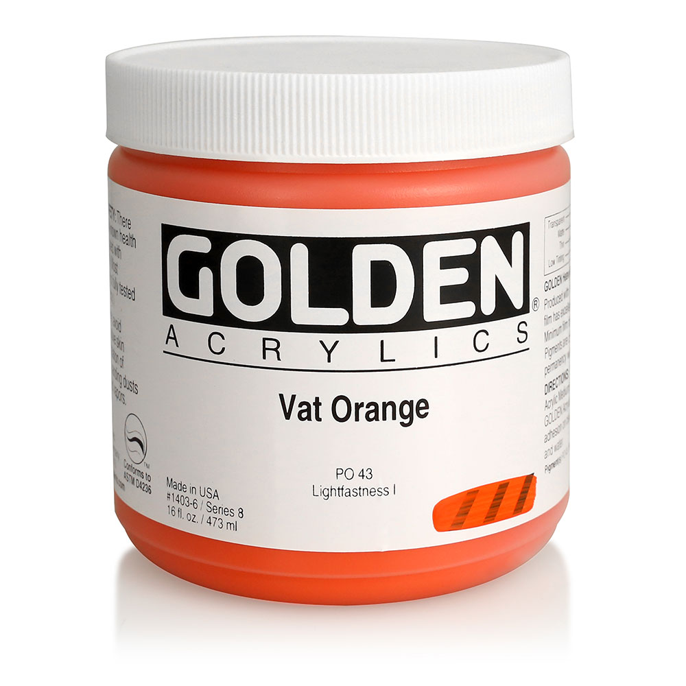 Colore Acrilico GOLDEN Heavy Body 1403 Vat Orange da 473 ml – s.8