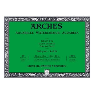 Blocco acquerello Arches – AQVARELLE ARCHES – 36 x 51 cm – 20 fogli – GRANA FINE
