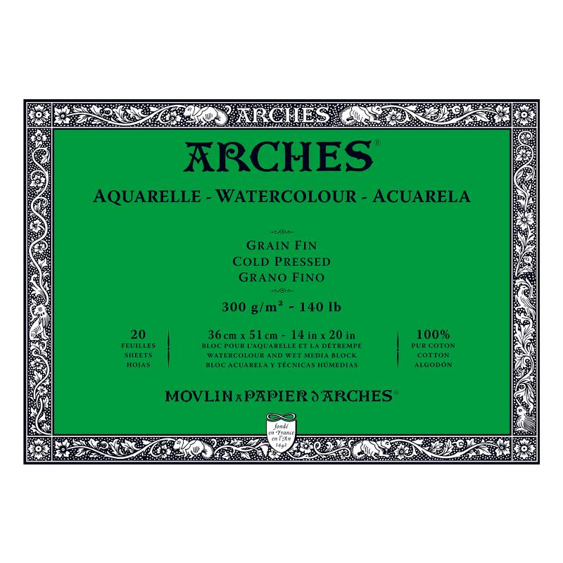 Blocco acquerello Arches – AQVARELLE ARCHES – 36 x 51 cm – 20 fogli – GRANA FINE