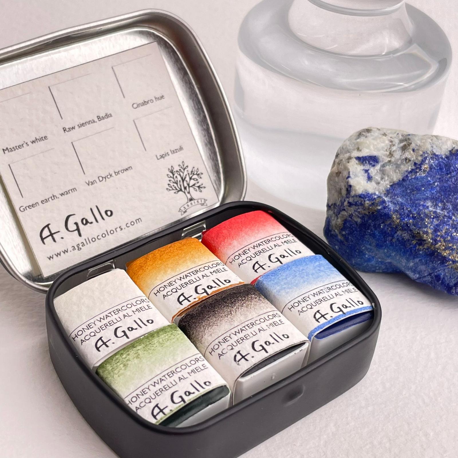 Set Acquerelli A.Gallo – Maestri Romani – 6 mezzi godet – Edizione limitata 200 anni Poggi - immagine 2