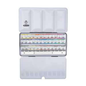 Set di metallo Schmincke con 36 x 1/2 godet HORADAM AQUARELL e 12 spazi aggiuntivi vuoti